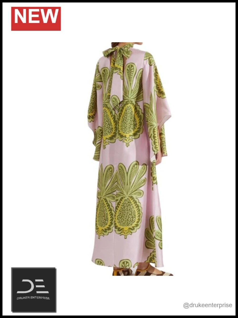 Women Summer Reversible Print Maxi Dress 3/4 Sleeve Bohemian Casual Party